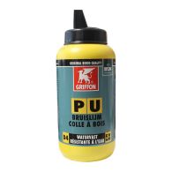 Colle à bois POLYURETHANE  Express transparente 750g classe D4 renforcée de fibre - Griffon France