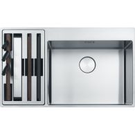 Cuve Box Center BWX 220-54-27 Inox - 860 x 510 mm - accessoires à gauche - sous-meuble 90 cm - vidage automatique - Franke