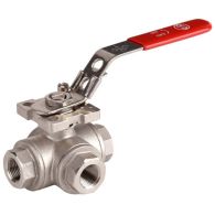 Vanne à sphère INOX 3 voies - Lumière en T - FF 2