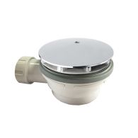 Bonde de douche avec capot extra plat - Hauteur 64 mm - Chromé - Cristina Ondyna