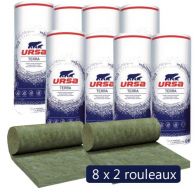 8 paquets de 2 rouleaux laine de verre URSA HOMETEC 35 MOB Ep. 150mm - 36,64m² - R 4.25