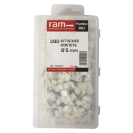 200 attaches pontet pour câbles et conduits Ø5 mm - Ram