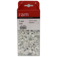 200 attaches pontet pour câbles et conduits Ø7 mm - Ram