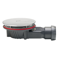Bonde de Douche Ø90 Horizontale SLIM+ (Extra-plate:40mm) - Dôme Métal Brossé Ø118mm - Wirquin