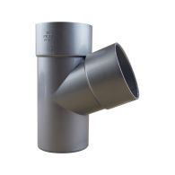 Culotte PVC 67°30 mâle femelle pour tube de descente Ø80 - aspect zinc - First Plast