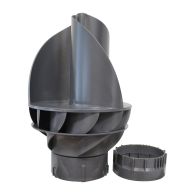 Aspirateur Eolien en ABS/acier Inox - Gris - Base Cylindrique -S. Ø110-125 mm - First Plast