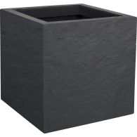 Carré VOLCANIA UP décor pierre - 29,5 x 29,5 x 29,5 cm - 21 L - Gris anthracite - EDA