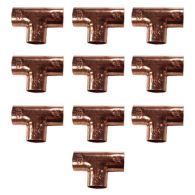 Lot de 10 tés cuivre à souder FFF égal Ø22