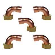 Lot de 5 douilles cuivre coudé avec écrou prisonnier Femelle 1