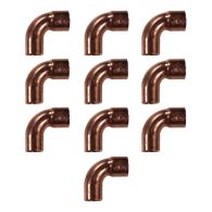 Lot de 10 coudes cuivre à souder MF 90° grand rayon Ø16