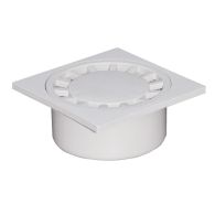 Siphon de sol Polypropylène 150x150mm sortie verticale Ø50-125 - Gris