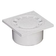 Siphon de sol PVC 100x100mm sortie verticale Ø32-40 - Gris