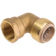 Coude >B< Push égal 90° à clipser Ø22 - Femelle à visser 3/4