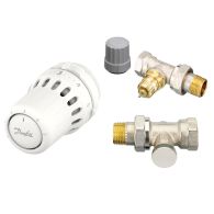 Kit Tête thermostatique React + Corps RA-FN droit DN15 - 1/2'' (15/21) + Coude de réglage RLV-S 1/2'' (15/21) - Danfoss