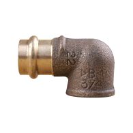 Coude 90° Femelle Femelle laiton à sertir et visser - Ø22 x 3/4