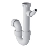 Siphon en tube coudé pour évier sortie horizontale Ø40mm, G1