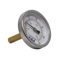 Thermomètre axial Ø63 - 0 à 120° - Longueur doigt de gant 50 mm - pour chauffage et réfrigération - Arcanaute
