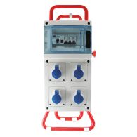 Coffret de chantier monophasé 4 prises 2P+T, 230V, 16A avec trépied - Eur'Ohm