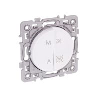 Commande VMC 2 vitesses avec position stop NF - SQUARE blanc - Eur'Ohm