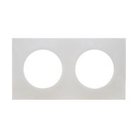 Plaque de finition 2 postes - SQUARE Blanc brillant nacré - Eur'Ohm