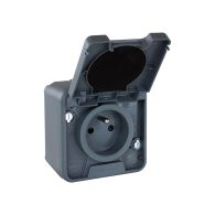Prise 2P+T complet - étanche IP55 - OXXO Gris - Eur'Ohm