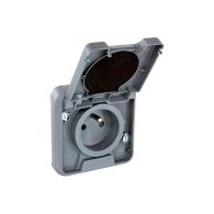 Prise 2P+T encastré - étanche IP55 - OXXO Gris - Eur'Ohm