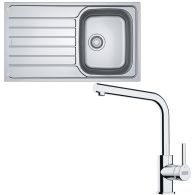 Pack évier Spark en inox 860 x 500 x 160 mm + mitigeur Lina L - Franke