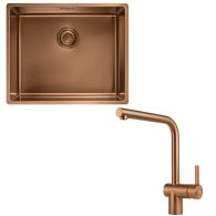 Pack cuve Mythos MasterPiece inox 540 x 450 x 200 mm + mitigeur Atlas Néo cuivre - Franke