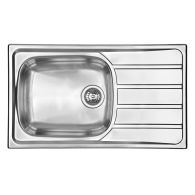 Évier de cuisine Inox lisse Montebello avec grand bac - L 860 x l 500 X P 160 mm - sous-meuble de 60 cm - Aquatop