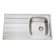 Évier de cuisine en Inox mini-structure Montebello - L 860 x l 500 x P 160 mm - sous-meuble de 45 cm - Aquatop