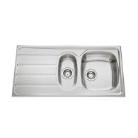 Évier de cuisine Inox mini-structure Montebello avec vide sauce - L 1000 x l 500 x P 160 mm - sous-meuble de 60 cm - Aquatop