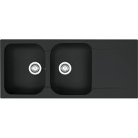 Évier Kite Fradeko - KITE 621 - noir - 1160 x 500 x 210 mm - sous-meuble 80 cm - vidage manuel - Franke
