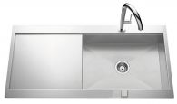 Évier de cuisine Inox lisse ROMA PLUS - L 1000 x l 520 x P190 mm - sous-meuble de 60 cm