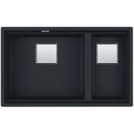 Cuve Kubus 2.0 Fragranit KNG 120 - Noir mat - Manuel - 760 x 460 x 200 mm (sous-meuble 80 cm) - Franke