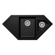 Évier de cuisine d'Angle Cristadur Signus - 1002 x 500 x 205 mm - sous-meuble 80 cm - Coloris Magma - Schock