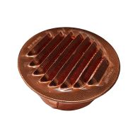 Grille ventilation ronde à encastrer Cuivre Ø100mm - Ø tube 80mm