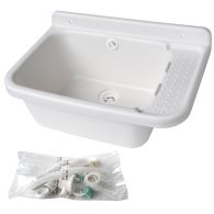 Poste d'eau / lavabo complet haute qualité 600 x 390 x 250mm  + accessoires de fixation - First Plast