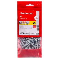 Sachet de 50 chevilles à frapper N Ø5 X 25 mm avec collerette plate et tête plate pour constructions métalliques - Fischer