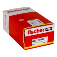 100 chevilles à frapper N Ø8 x 120 mm collerette épaisse et clou tête fraisée pour constructions métalliques - Fischer