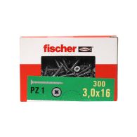 300 Vis VBA tête fraisée Power-Fast PZ1 Ø3 x 16 mm - Filetage total - Fischer