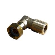 Raccord coudé 90° à joint plat gaz - écrou G1/2