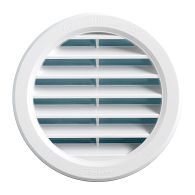 Grille ventilation ronde à encastrer plastique blanc - Ext Ø190 mm - Tube 160 mm - First Plast
