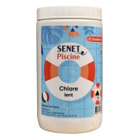 Chlore lent, pastille de 20g - Boite de 1Kg - SENET Piscine
