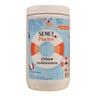 Chlore multifonctions sans cuivre, pastille de 20 g - Boîte de 1 kg  - SENET Piscine