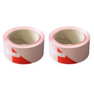 Lot de 2 bandes de chantier 50 mm x 100 m - Rouge et Blanc - Soppec