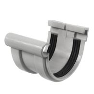 Jonction longue à joint montés PVC 16 demi-ronde - Gris - First Plast