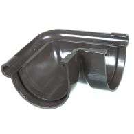 Angle extérieur 90° PVC pour gouttière 16 demi-ronde marron - First Plast