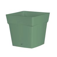 Pot de fleur Toscane avec soucoupe 17,4x17,4x17cm carré - 3,4L - Vert laurier