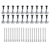 Lot de 20 supports de rail réglable 30/60 mm SIXBOX + 20 vis bois Ø5,0x80 tête fraisée TX - Sixbox