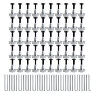Lot de 50 supports de rail réglable 30/60 mm SIXBOX + 50 vis bois Ø5,0x80 tête fraisée TX - Sixbox